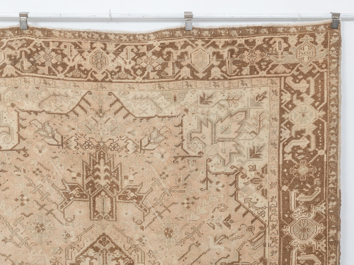 8x11 Anatolian Rug, Beige Turkish Rugs, Neutral Vintage Wool Handmade Carpet,Luxury Farmhouse Decor.