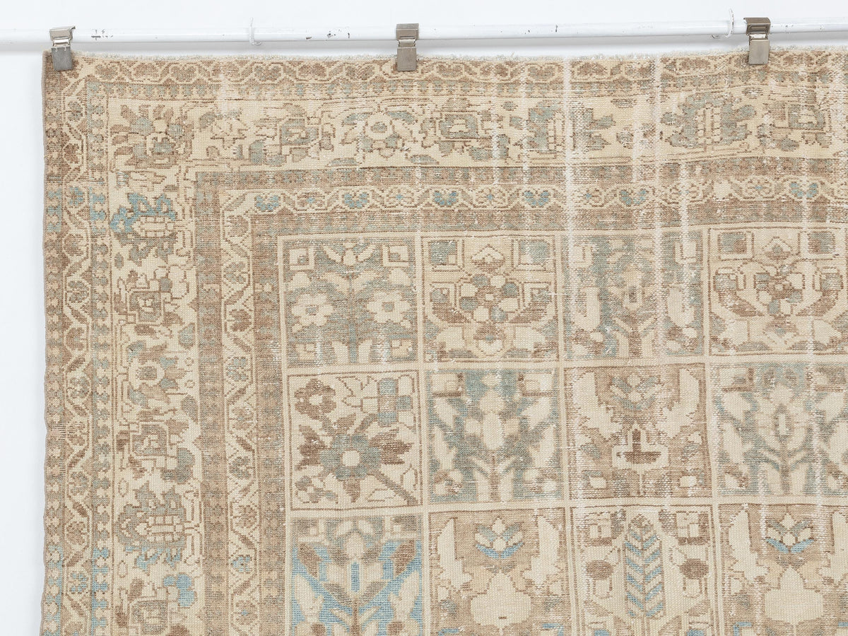 6x10 Vintage Oushak Rug, Neutral Turkish Wool Carpet, Floral Area Farmhouse Home Decor Rugs.