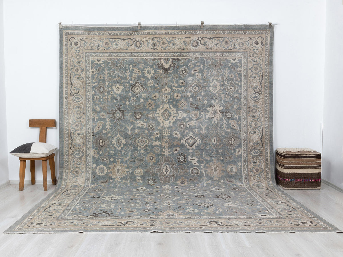 10x13 Oversize Oushak Wool Rug,Gray Turkish Rugs Home Living Decor.
