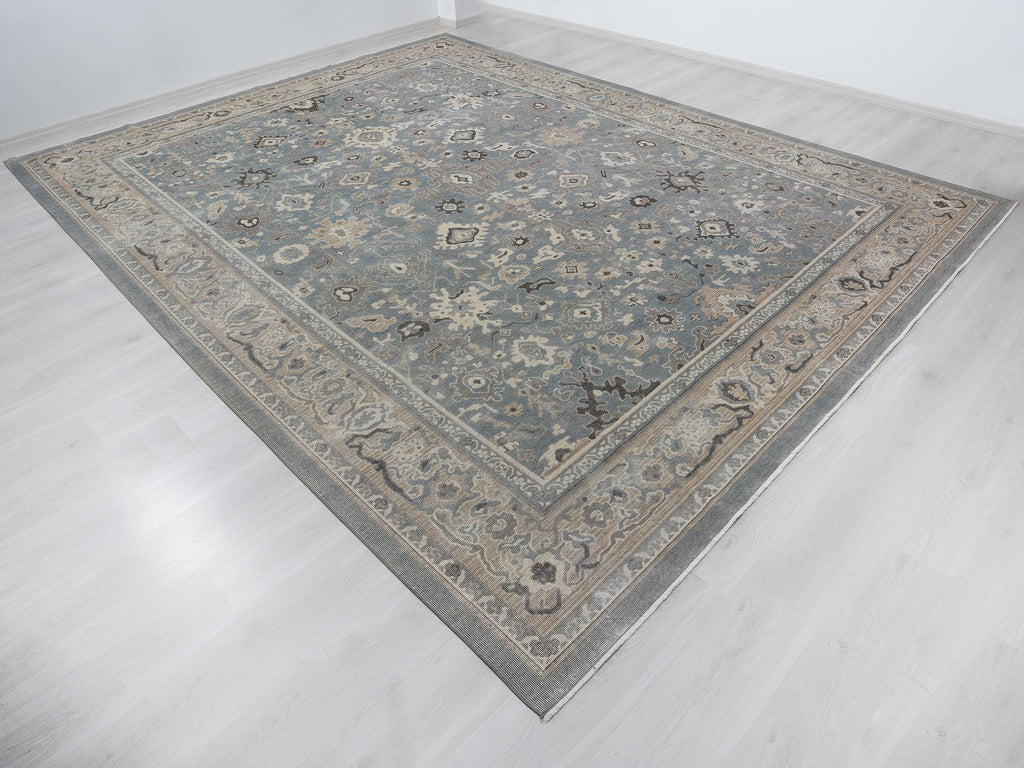 10x13 Oversize Oushak Wool Rug,Gray Turkish Rugs Home Living Decor.