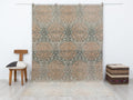 Mid-Century Oushak Rug: 6.4x10.3 ft. Faded Orange,Muted Gray Turkish Wool Rugs.