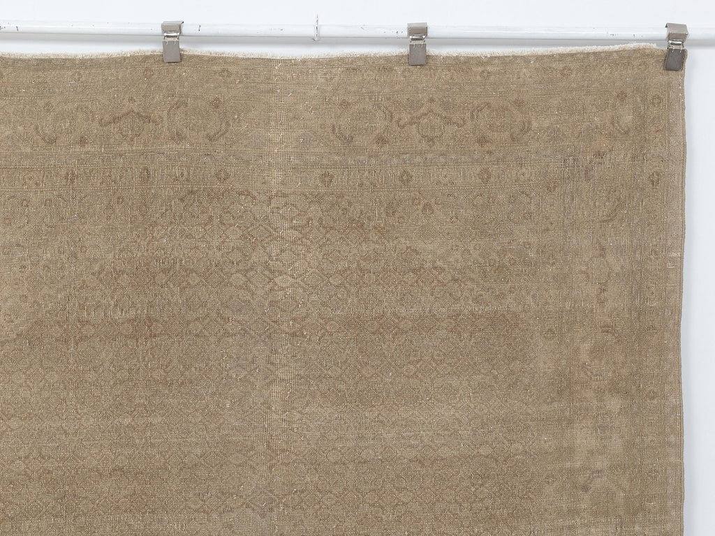 6x9 Turkish Vintage Rug: Light Brown Mid Century Modern,Handmade Wool Rugs.