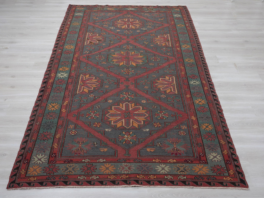 Antique Turkish Soumak Kilim Rug,6,2x11,3 Feet,Large Handmade Rugs.