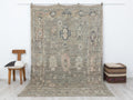 Handwoven Wool Rug: 6.6x10.3 Feet,Geometric Design Turkish Oushak Rugs.
