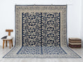 9x12 Oversize Blue And White Turkish Wool Rug,Home Living Accent.