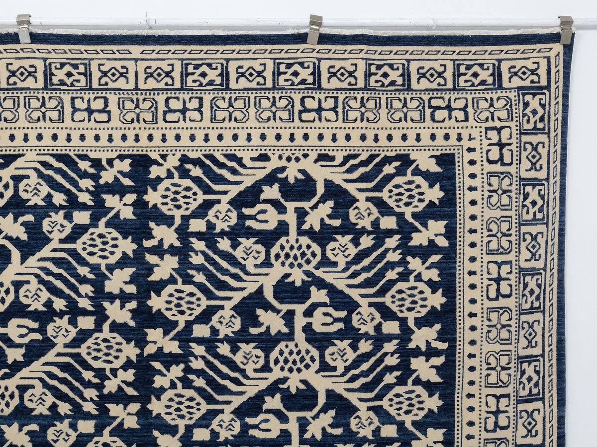 9x12 Oversize Blue And White Turkish Wool Rug,Home Living Accent.