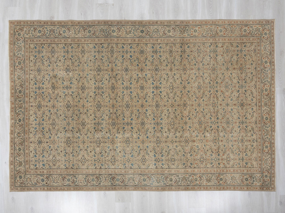 Handmade Wool Rug, 6.4x9.3 Feet,Geometric Turkish Large Area Rugs,Seasonal Home Living Decor.