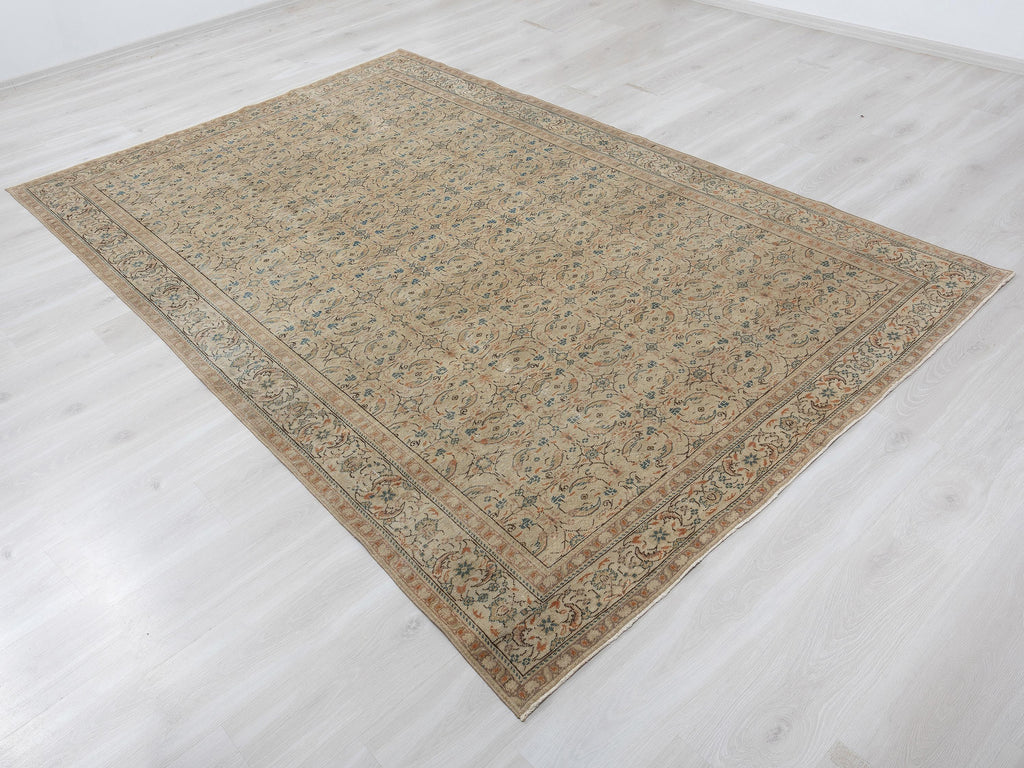 Handmade Wool Rug, 6.4x9.3 Feet,Geometric Turkish Large Area Rugs,Seasonal Home Living Decor.