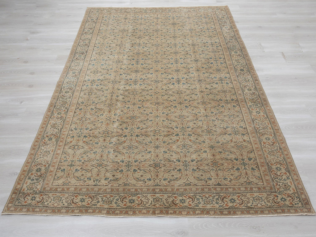 Handmade Wool Rug, 6.4x9.3 Feet,Geometric Turkish Large Area Rugs,Seasonal Home Living Decor.