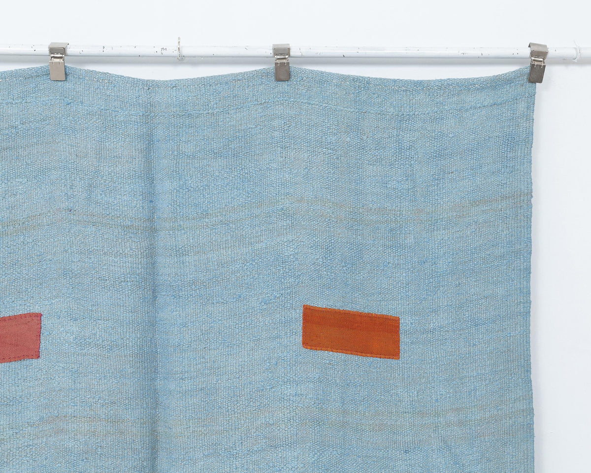 Overdye Blue Turkish Hemp Kilim Rug,5.6x9,6 Feet.