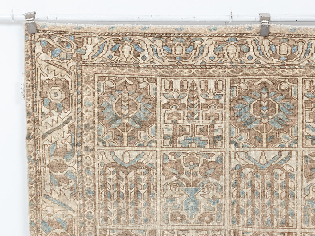 Neutral Handmade Wool Rug: 5.1x9.5 Feet,Vintage Turkish Oushak Carpet Rugs.