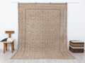 Turkish Vintage Wool Rug: 7.2x10.5 Feet, Antique Area Carpet,Handmade Oushak Rugs.