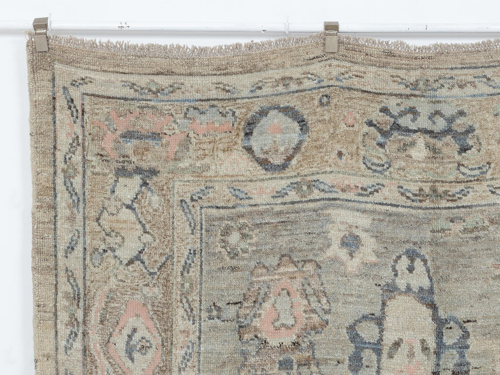 Handwoven Wool Rug: 6.6x10.3 Feet,Geometric Design Turkish Oushak Rugs.