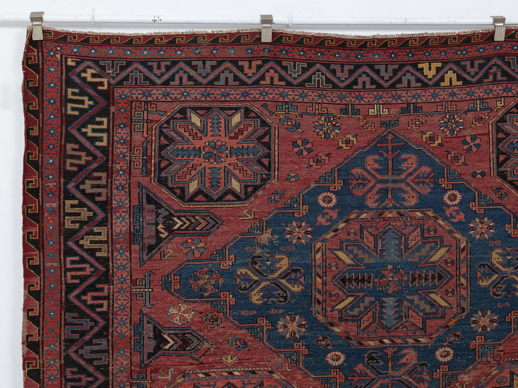 Antique Soumak Rug: 7.5x12 Ft, Oversize Turkish Wool Unique Decor Rugs.