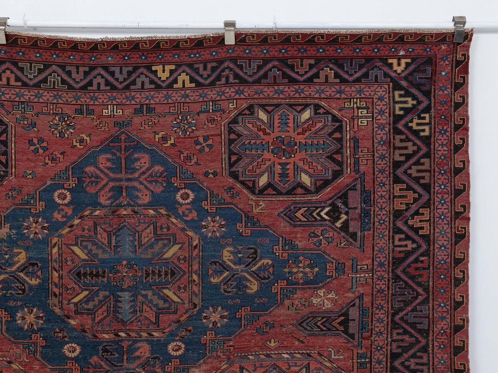 Antique Soumak Rug: 7.5x12 Ft, Oversize Turkish Wool Unique Decor Rugs.