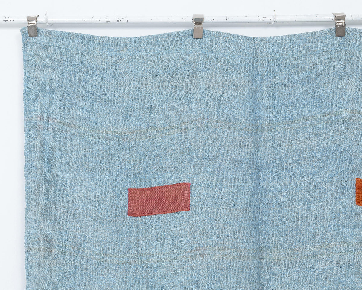 Overdye Blue Turkish Hemp Kilim Rug,5.6x9,6 Feet.