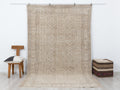 Vintage Turkish Wool Carpet Rug: 6,5x10,4 Feet,Floral Pattern Oushak Rugs.