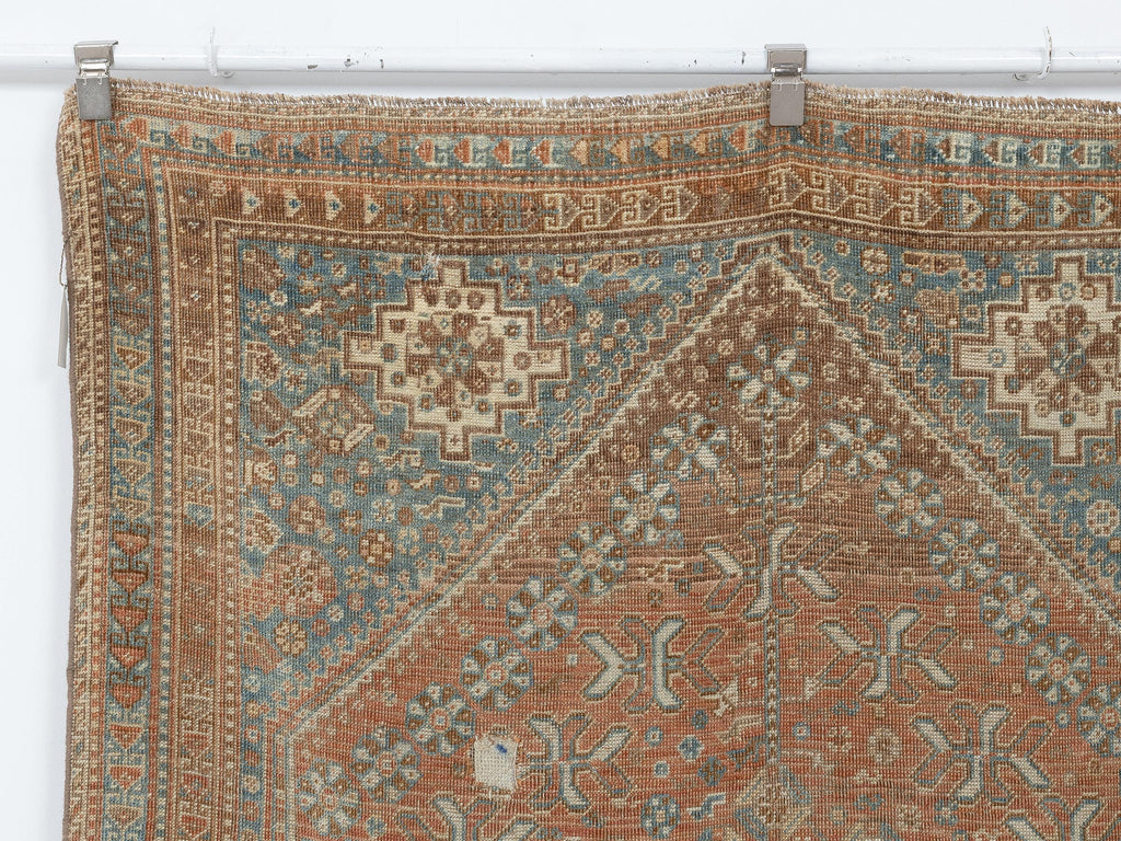 Antique Handmade Wool Carpet Rug: 5x8 Kurdish Area Rugs,Wall Hanging Decor.
